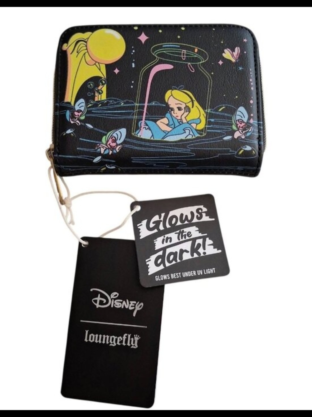 Loungefly Alice in Wonderland Black Glow-in-the-Dark Wallet